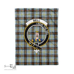 Plaid Blanket Bell Clan Crest Badge Tartan Blanket Scottish Blue Plaid Throw Blanket Tartan Plaid Fleece Blanket