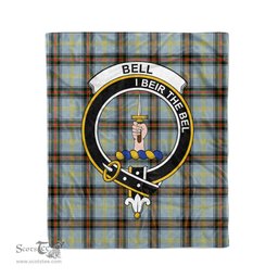 Plaid Blanket Bell Clan Crest Badge Tartan Blanket Scottish Blue Plaid Throw Blanket Tartan Plaid Fleece Blanket