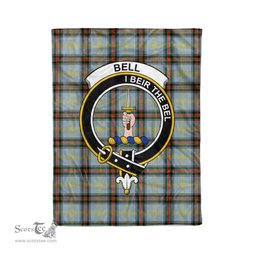 Plaid Blanket Bell Clan Crest Badge Tartan Blanket Scottish Blue Plaid Throw Blanket Tartan Plaid Fleece Blanket