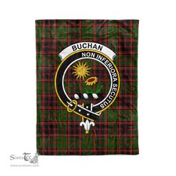 Plaid Blanket Buchan Modern Clan Crest Badge Tartan Blanket Scottish Blue Plaid Throw Blanket Tartan Plaid Fleece Blanket
