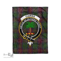 Plaid Blanket Cairns Hunting Clan Crest Badge Tartan Blanket Scottish Green Plaid Throw Blanket Tartan Plaid Fleece Blanket