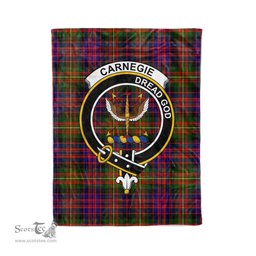 Plaid Blanket Carnegie Modern Clan Crest Badge Tartan Blanket Scottish Green Plaid Throw Blanket Tartan Plaid Fleece Blanket