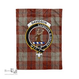 Plaid Blanket Davidson Dress Dancers Clan Crest Badge Tartan Blanket Scottish Green Plaid Throw Blanket - Scotstee Shop