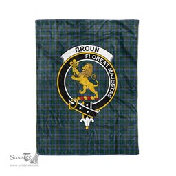 Plaid Blanket Broun Clan Crest Badge Tartan Blanket Scottish Blue Plaid Throw Blanket Tartan Plaid Fleece Blanket