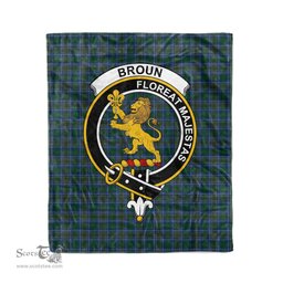 Plaid Blanket Broun Clan Crest Badge Tartan Blanket Scottish Blue Plaid Throw Blanket Tartan Plaid Fleece Blanket