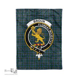 Plaid Blanket Broun Clan Crest Badge Tartan Blanket Scottish Blue Plaid Throw Blanket Tartan Plaid Fleece Blanket