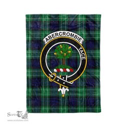 Plaid Blanket Abercrombie Clan Crest Badge Tartan Blanket Scottish Green Plaid Throw Blanket Tartan Plaid Fleece Blanket