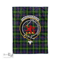 Plaid Blanket Farquharson Modern Clan Crest Badge Tartan Blanket Scottish Green Plaid Throw Blanket - Scotstee Shop