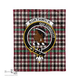 Plaid Blanket Borthwick Ancient Clan Crest Badge Tartan Blanket Scottish Blue Plaid Throw Blanket Tartan Plaid Fleece Blanket