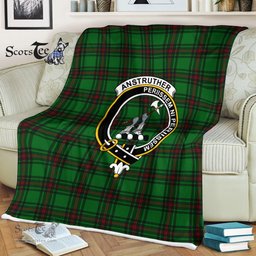 Plaid Blanket Anstruther Hunting Clan Crest Badge Tartan Blanket Scottish Green Plaid Throw Blanket - Scotstee Shop