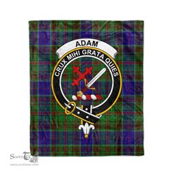Plaid Blanket Adam Hunting Clan Crest Badge Tartan Blanket Scottish Green Plaid Throw Blanket Tartan Plaid Fleece Blanket
