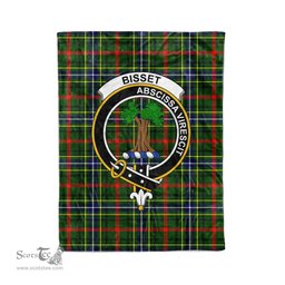 Plaid Blanket Bisset Pattern Clan Crest Badge Tartan Blanket Scottish Blue Plaid Throw Blanket Tartan Plaid Fleece Blanket