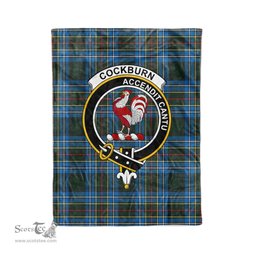 Plaid Blanket Cockburn Modern Clan Crest Badge Tartan Blanket Scottish Green Plaid Throw Blanket Tartan Plaid Fleece Blanket