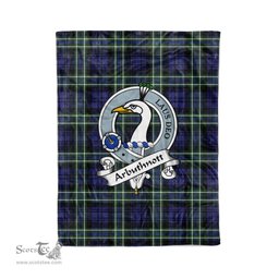 Plaid Blanket Arbuthnot Clan Crest Badge Tartan Blanket Scottish Blue Plaid Throw Blanket Tartan Plaid Fleece Blanket