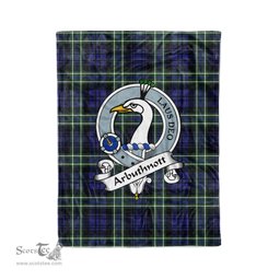 Plaid Blanket Arbuthnot Clan Crest Badge Tartan Blanket Scottish Blue Plaid Throw Blanket Tartan Plaid Fleece Blanket