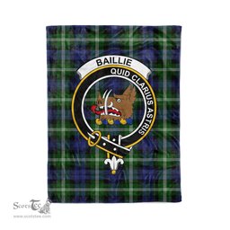 Plaid Blanket Baillie Modern Clan Crest Badge Tartan Blanket Scottish Blue Plaid Throw Blanket Tartan Plaid Fleece Blanket