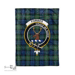 Plaid Blanket Forbes Ancient Clan Crest Badge Tartan Blanket Scottish Green Plaid Throw Blanket Tartan Plaid Fleece Blanket