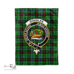 Plaid Blanket Douglas Green Clan Crest Badge Tartan Blanket Scottish Green Plaid Throw Blanket Tartan Plaid Fleece Blanket