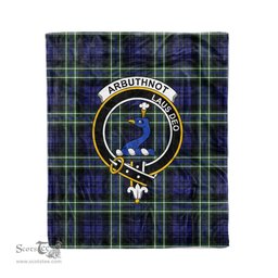 Plaid Blanket Arbuthnot Clan Crest Badge Tartan Blanket Scottish Plaid Throw Blanket Tartan Plaid Fleece Blanket