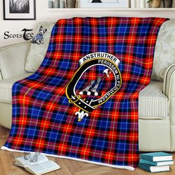 Plaid Blanket Anstruther Clan Crest Badge Tartan Blanket Scottish Red Plaid Throw Blanket Tartan Plaid Fleece Blanket