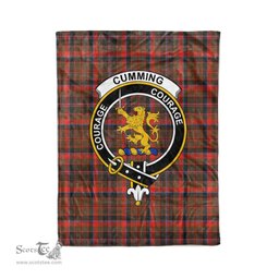 Plaid Blanket Cumming Hunting Weathered Clan Crest Badge Tartan Blanket Scottish Green Plaid Throw Blanket - Scotstee Shop