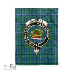 Plaid Blanket Douglas Ancient Clan Crest Badge Tartan Blanket Scottish Green Plaid Throw Blanket Tartan Plaid Fleece Blanket