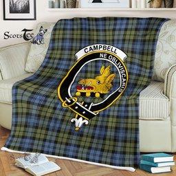 Plaid Blanket Campbell Faded Clan Crest Badge Tartan Blanket Scottish Green Plaid Throw Blanket Tartan Plaid Fleece Blanket