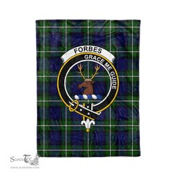 Plaid Blanket Forbes Modern Clan Crest Badge Tartan Blanket Scottish Green Plaid Throw Blanket Tartan Plaid Fleece Blanket