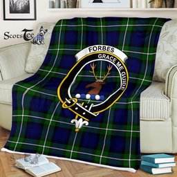 Plaid Blanket Forbes Modern Clan Crest Badge Tartan Blanket Scottish Green Plaid Throw Blanket Tartan Plaid Fleece Blanket