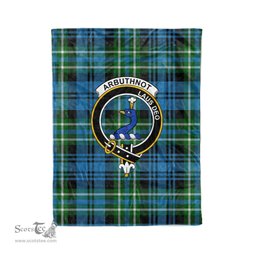 Plaid Blanket Arbuthnott Hunting Clan Crest Badge Tartan Blanket Scottish Blue Plaid Throw Blanket Tartan Plaid Fleece Blanket
