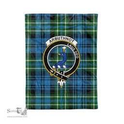 Plaid Blanket Arbuthnott Hunting Clan Crest Badge Tartan Blanket Scottish Blue Plaid Throw Blanket Tartan Plaid Fleece Blanket