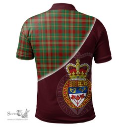 Scottish Maple Leaf District Tartan Golf Polo Shirt with Canadian Coat of Arms and Canada Flag Tartan Mens Polo Shirts Scottish Plaid Tartan Plaid - ScotsTee - scotstee.com