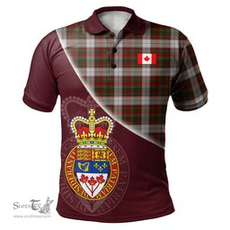 Scottish Maple Leaf Dress Tartan Golf Polo Shirt with Canadian Coat of Arms and Canada Flag Tartan Mens Polo Shirts Scottish Plaid Tartan Plaid - ScotsTee - scotstee.com