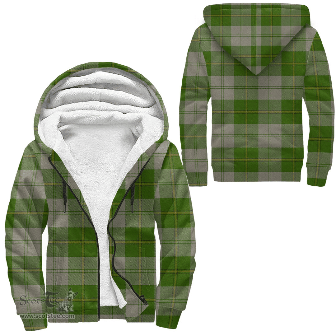 Scottish Cunningham Dress Green Dancers Clan Tartan Sherpa Hoodie - Scottish Plaid Hoodies Scottish Plaid Tartan Plaid - ScotsTee - scotstee.com