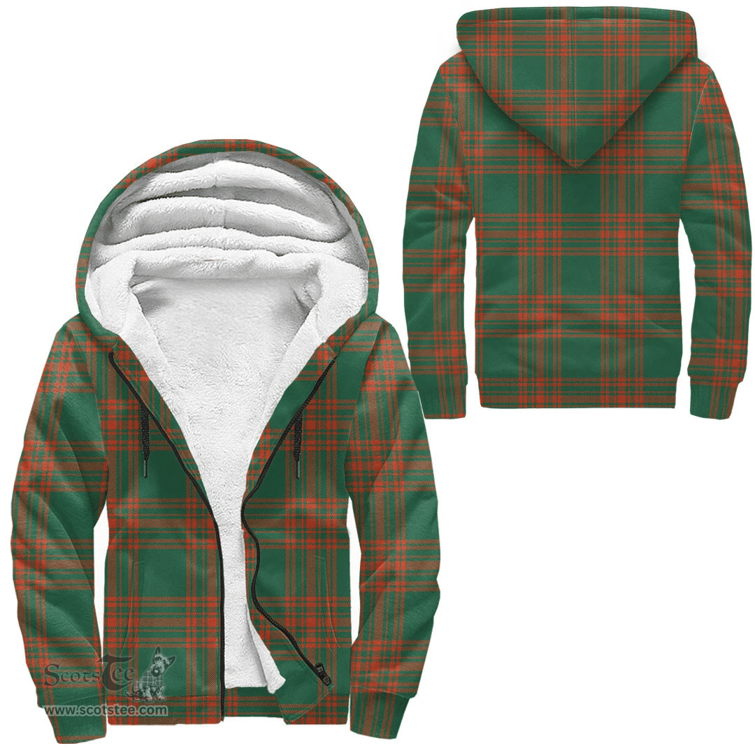 Scottish Menzies Green Ancient Clan Tartan Sherpa Hoodie - Scottish Plaid Hoodies Scottish Plaid Tartan Plaid - ScotsTee - scotstee.com