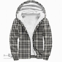 Scottish Scott Black & White Ancient Clan Tartan Sherpa Hoodie - Scottish Plaid Hoodies Scottish Plaid Tartan Plaid - ScotsTee - scotstee.com