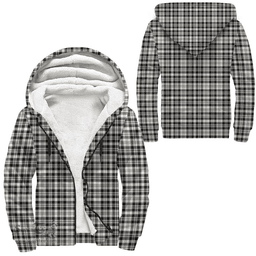 Scottish Scott Black & White Ancient Clan Tartan Sherpa Hoodie - Scottish Plaid Hoodies Scottish Plaid Tartan Plaid - ScotsTee - scotstee.com