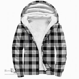 Scottish Macfarlane Black & White Clan Tartan Sherpa Hoodie - Scottish Plaid Hoodies Scottish Plaid Tartan Plaid - ScotsTee - scotstee.com