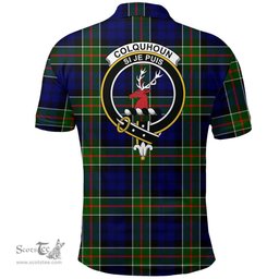 Scottish Colquhoun Modern Clan Tartan Polo Shirt - Crest Classic Scottish Plaid Tartan Plaid