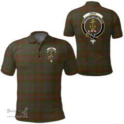 Scottish Gray Hunting Clan Tartan Polo Shirt - Crest Classic Scottish Plaid Tartan Plaid