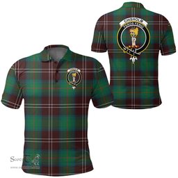 Scottish Chisholm Hunting Ancient Clan Tartan Polo Shirt - Crest Classic Scottish Plaid Tartan Plaid