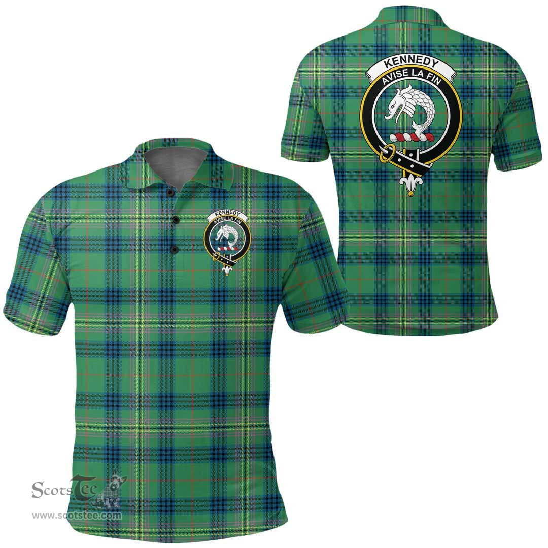 Scottish Kennedy Ancient Clan Tartan Polo Shirt - Crest Classic Scottish Plaid Tartan Plaid
