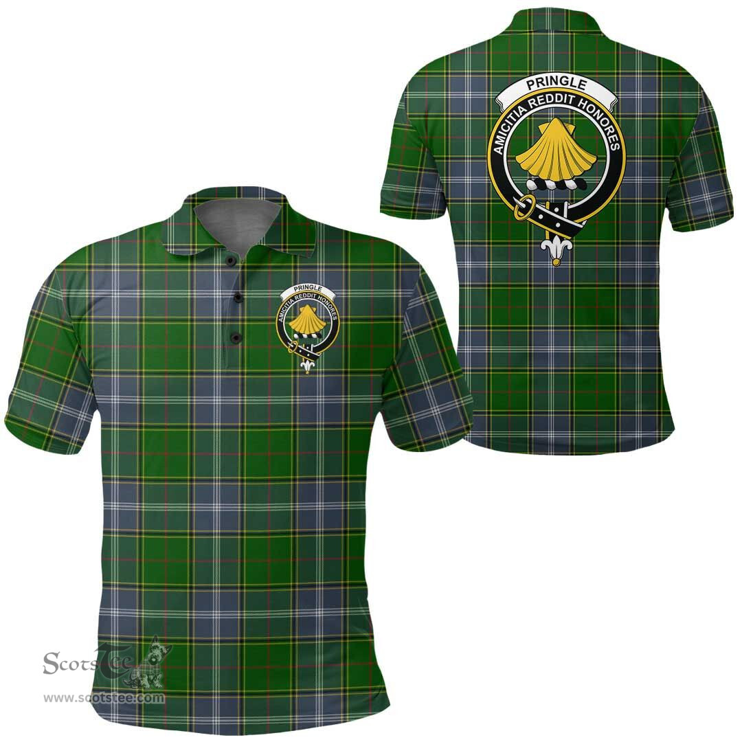 Scottish Pringle Clan Tartan Polo Shirt - Crest Classic Scottish Plaid Tartan Plaid