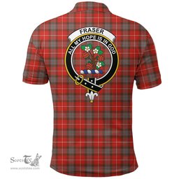 Scottish Fraser Weathered Clan Tartan Polo Shirt - Crest Classic Scottish Plaid Tartan Plaid