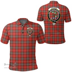 Scottish Fraser Weathered Clan Tartan Polo Shirt - Crest Classic Scottish Plaid Tartan Plaid