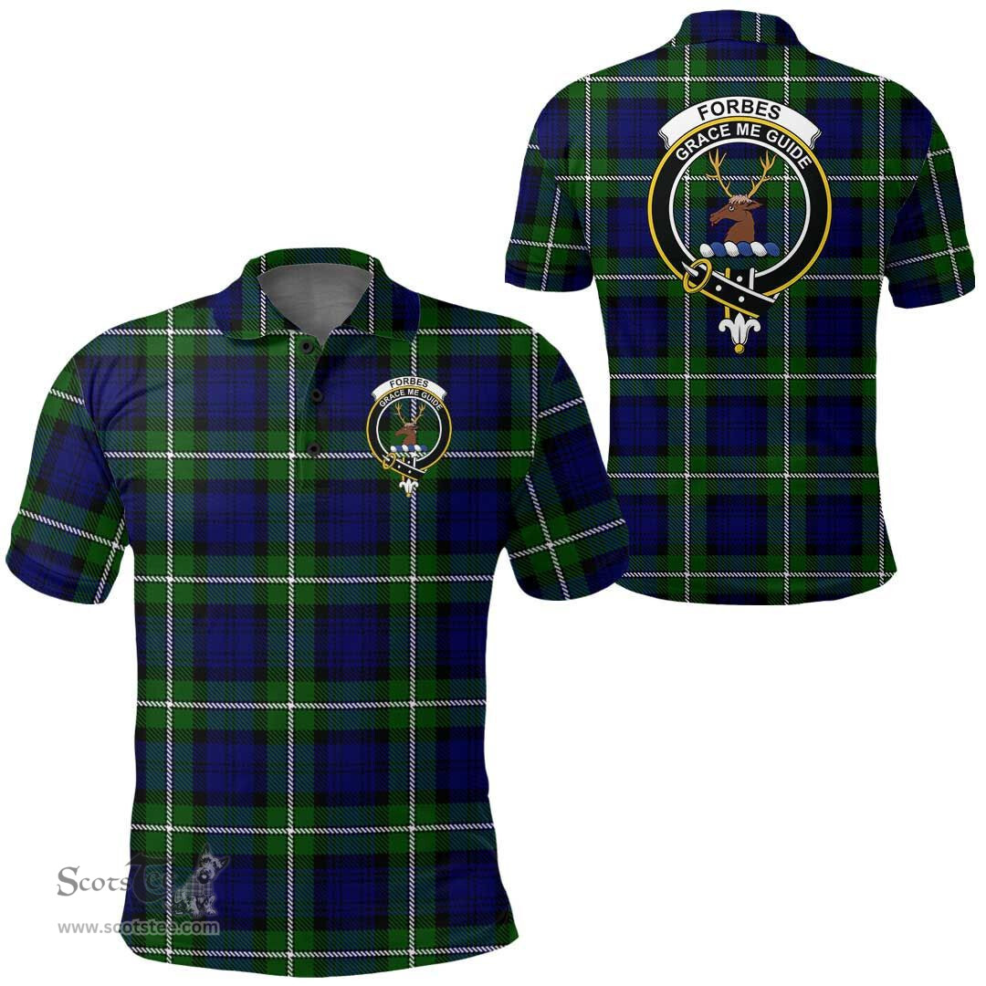 Scottish Forbes Modern Clan Tartan Polo Shirt - Crest Classic Scottish Plaid Tartan Plaid