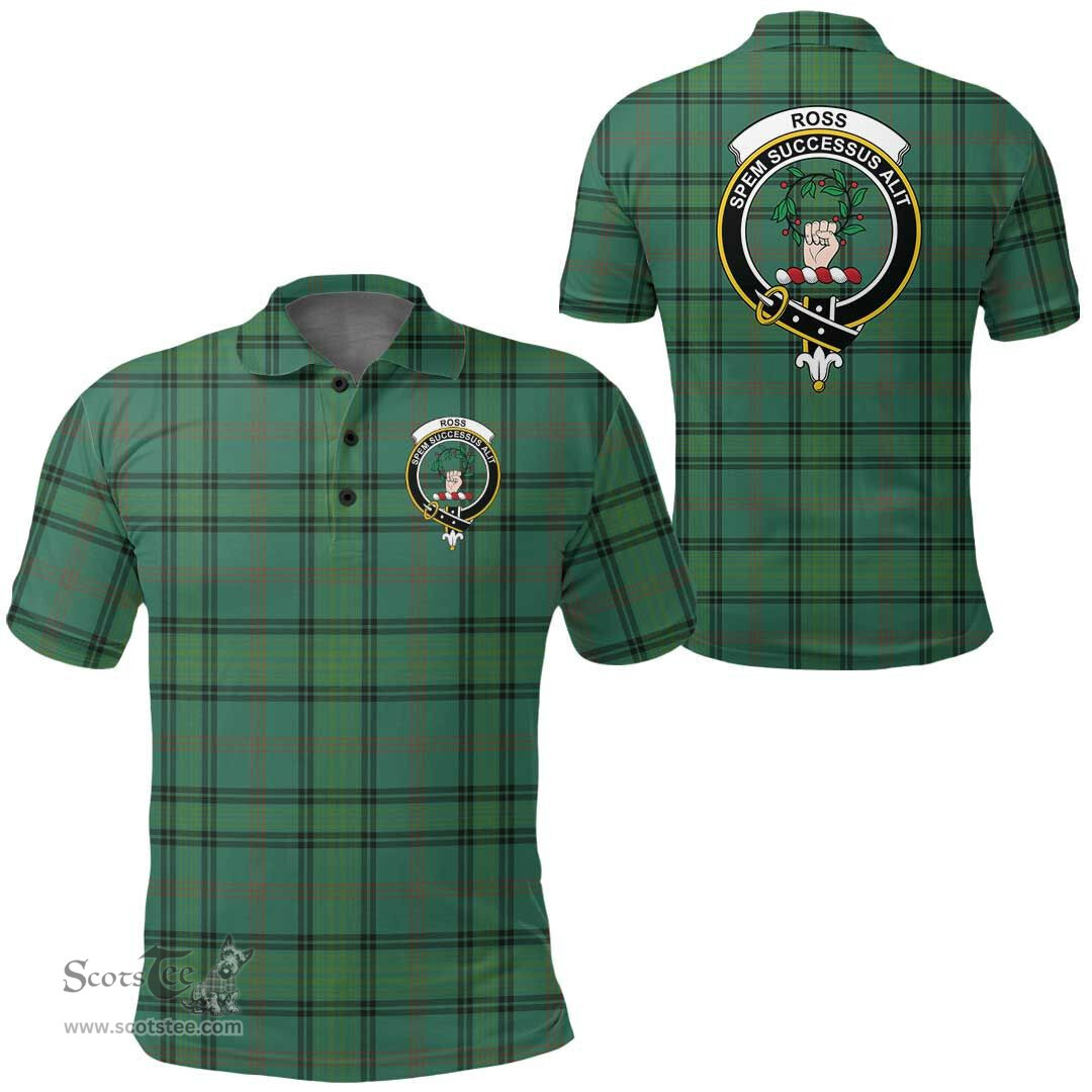 Scottish Ross Hunting Ancient Clan Tartan Polo Shirt - Crest Classic Scottish Plaid Tartan Plaid