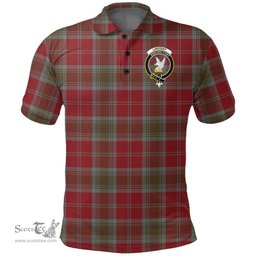 Scottish Lindsay Weathered Clan Tartan Polo Shirt - Crest Classic Scottish Plaid Tartan Plaid