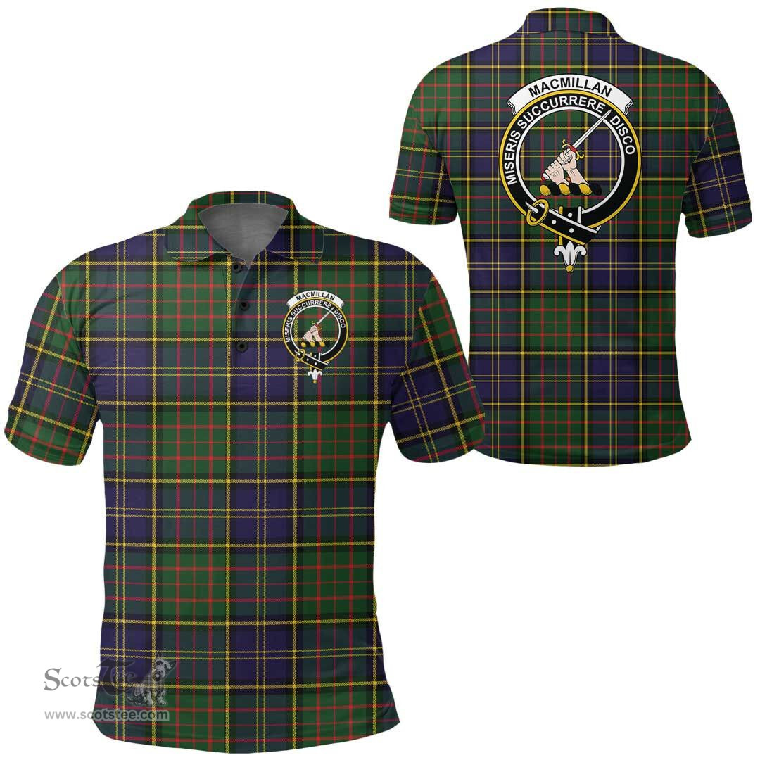 Scottish Macmillan Hunting Modern Clan Tartan Polo Shirt - Crest Classic Scottish Plaid Tartan Plaid