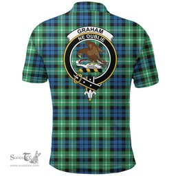 Scottish Graham Of Montrose Ancient Clan Tartan Polo Shirt - Crest Classic Scottish Plaid Tartan Plaid